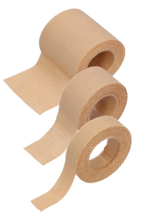 Przylepce mocujące z tkaniny PLASTIplast – cieliste, na rolce, różne rozmiary