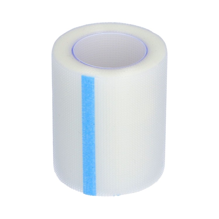 Przylepce mocujące z folii FILMplast – przezroczyste, na rolce, rozmiar 5 cm x 9m