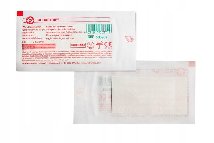 Paski do zamykania ran RUDASTRIP® – wzmocnione, samoprzylepne, rozmiar 3 x 75 mm