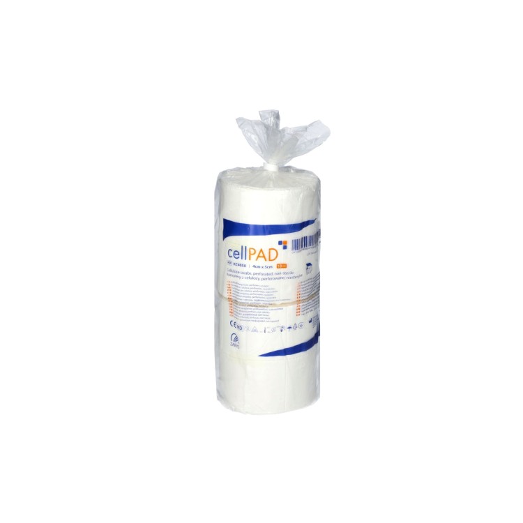 Kompresy z celulozy cellPAD – perforowane, 4 cm ×  5 cm, 10 warstwowe, 2 szt.
