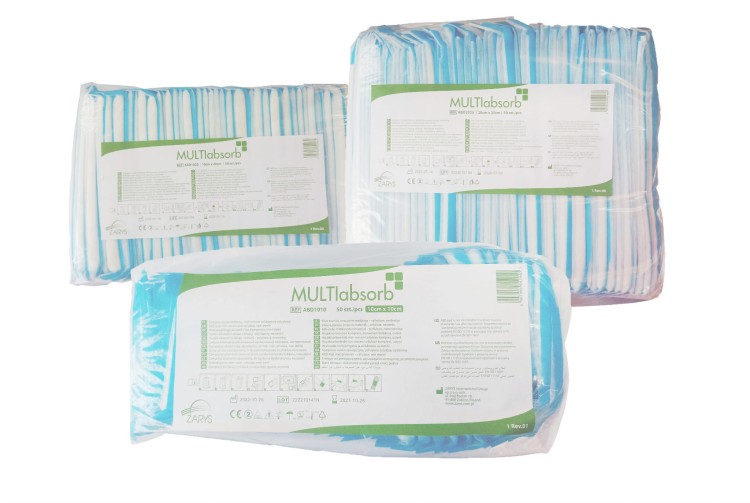 Kompresy wysokochłonne multiABSORB – włókninowo‑celulozowe, niesterylne, różne rozmiary
