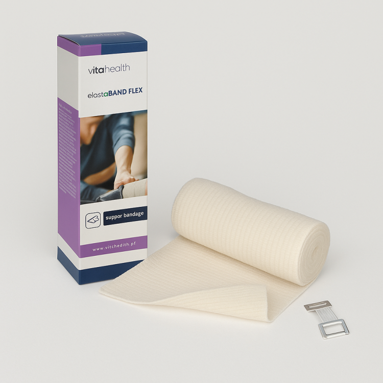 Opaska elastyczna podtrzymująca elastoBAND FLEX – z zapinką, tkana, niesterylna, w Kartoniku