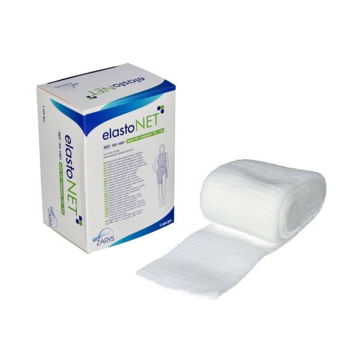 Elastyczna siatka opatrunkowa elastoNET – niejałowa, oddychająca, wygodna, Rozmiar 10 /1m