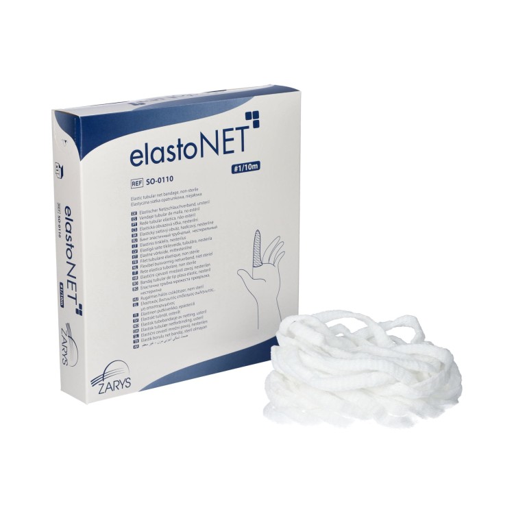 Elastyczna siatka opatrunkowa elastoNET – niejałowa, oddychająca, wygodna, Rozmiar 1 /10m