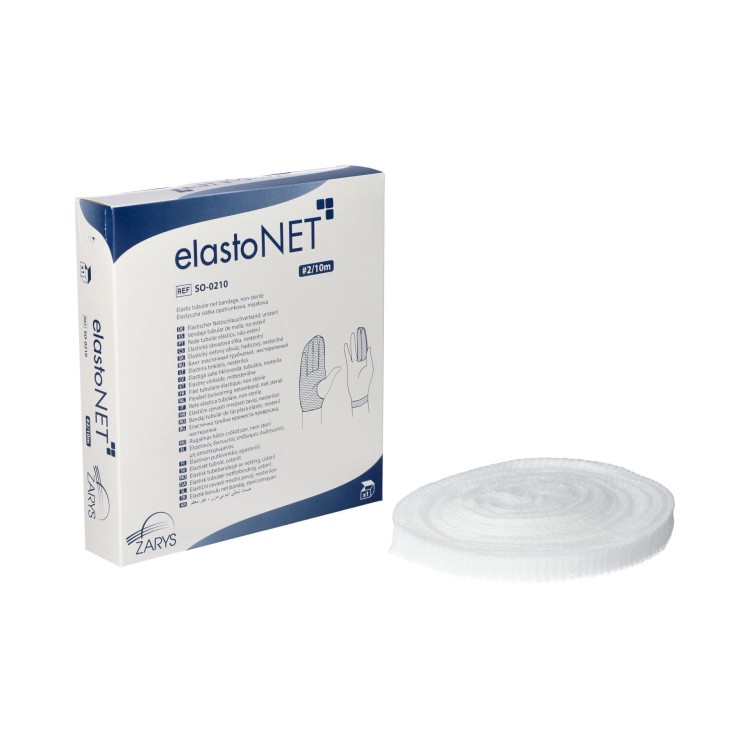 Elastyczna siatka opatrunkowa elastoNET – niejałowa, oddychająca, wygodna, Rozmiar 2 /10m