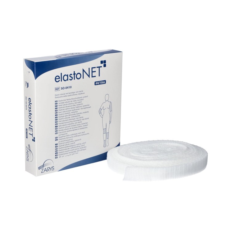 Elastyczna siatka opatrunkowa elastoNET – niejałowa, oddychająca, wygodna, Rozmiar 4 /10m