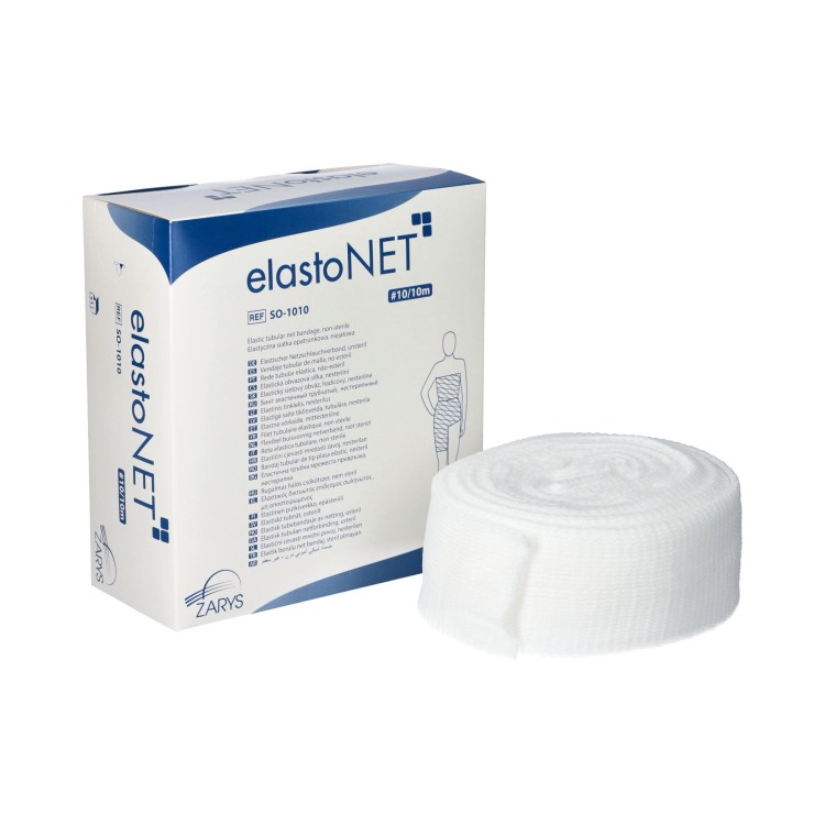 Elastyczna siatka opatrunkowa elastoNET – niejałowa, oddychająca, wygodna, Rozmiar 10/10m