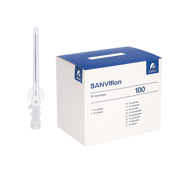 Kaniule dożylne SANVIflon – sterylne, bez ftalanów, 100 szt rozmiar 1,5 mm x 45 mm (17G - biały)