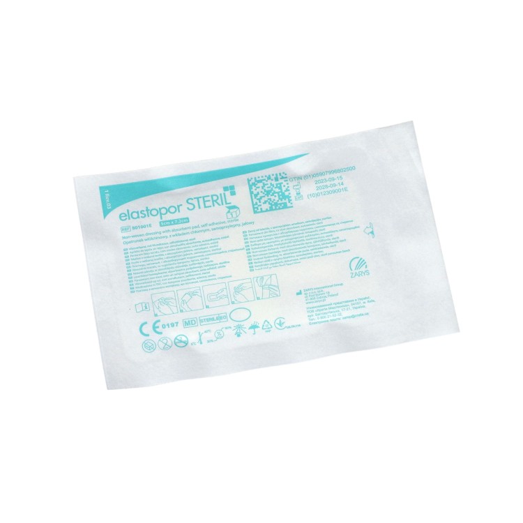 Opatrunki włókninowe Elastopor STERIL E – samoprzylepne, z wkładem chłonnym, sterylne, zdjęcie  1 sztuki opatrunku