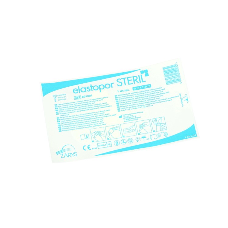 Opatrunki włókninowe Elastopor STERIL – samoprzylepne, z wkładem chłonnym, sterylne,  jedna sztuka w opakowaniu