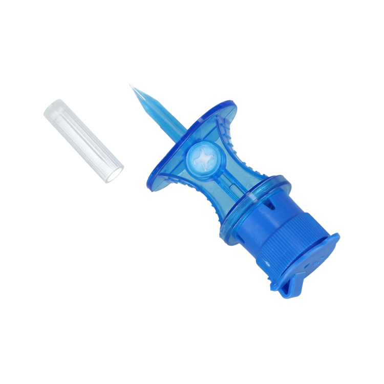 dicoSPIKE - przyrząd do pobierania leków z filtrem bakteryjnym oraz cząsteczkowym, niebieski