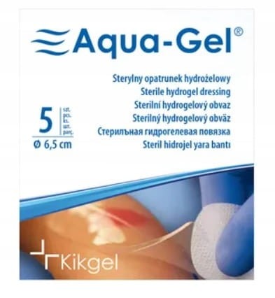 Opatrunek hydrożelowy Aqua-Gel – sterylny, rozmiar fi.6.5 cm