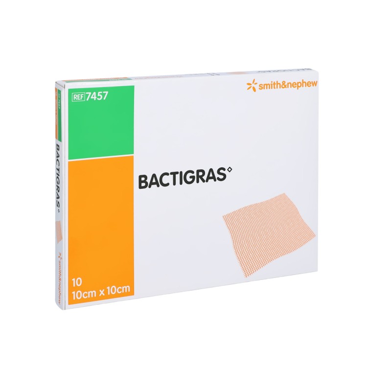 Opatrunki Gazowe Bactigras – Z Parafiną i Chlorheksydyną, Antyseptyczny, Sterylny rozmiar 10cm x 10cm