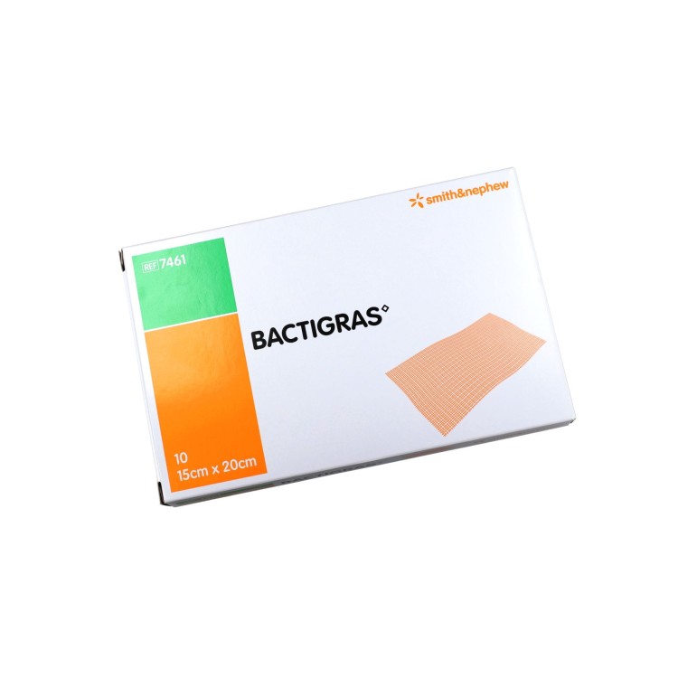 Opatrunki Gazowe Bactigras – Z Parafiną i Chlorheksydyną, Antyseptyczny, Sterylny rozmiar 15cm x 20cm opakowanie 10 sztuk