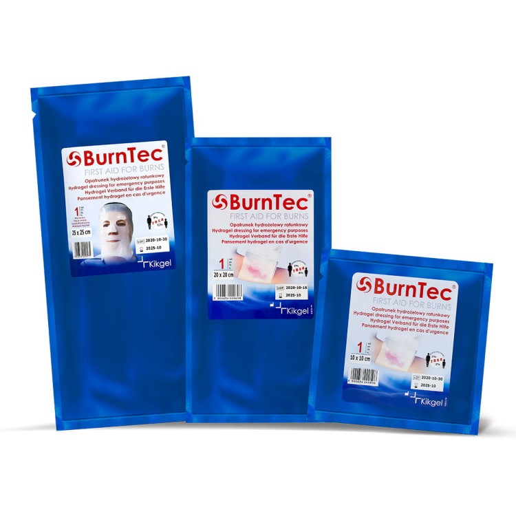 Opatrunek hydrożelowy ratunkowy BurnTec – sterylny, różne rozmiary