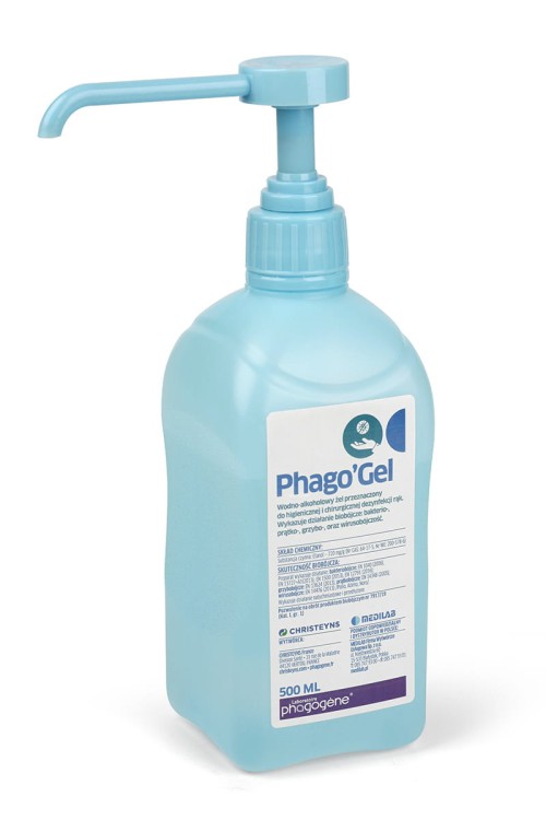 Phago’Gel – żel do higienicznej i chirurgicznej dezynfekcji rąk 500ml z pompką