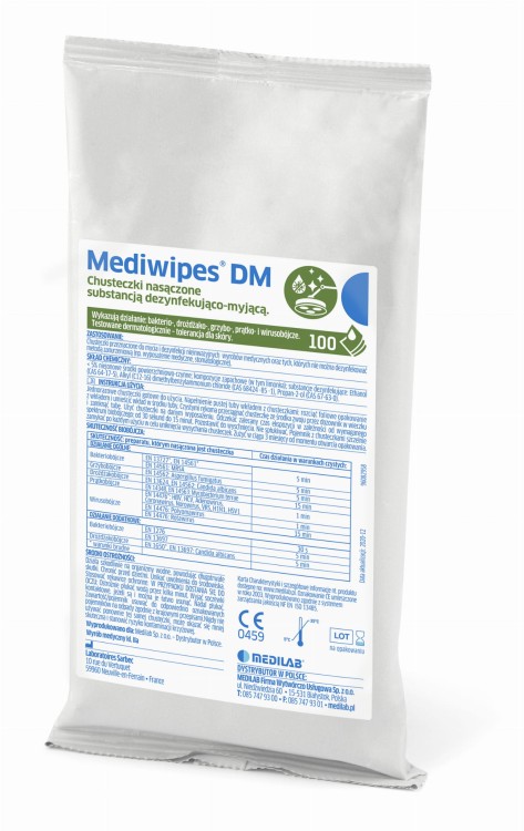 Mediwipes DM – chusteczki do dezynfekcji delikatnych powierzchni, medycznych wkład