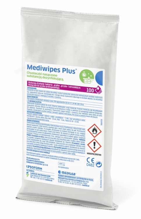 Mediwipes DM Premium – chusteczki do dezynfekcji delikatnych powierzchni, 100 szt. wkład