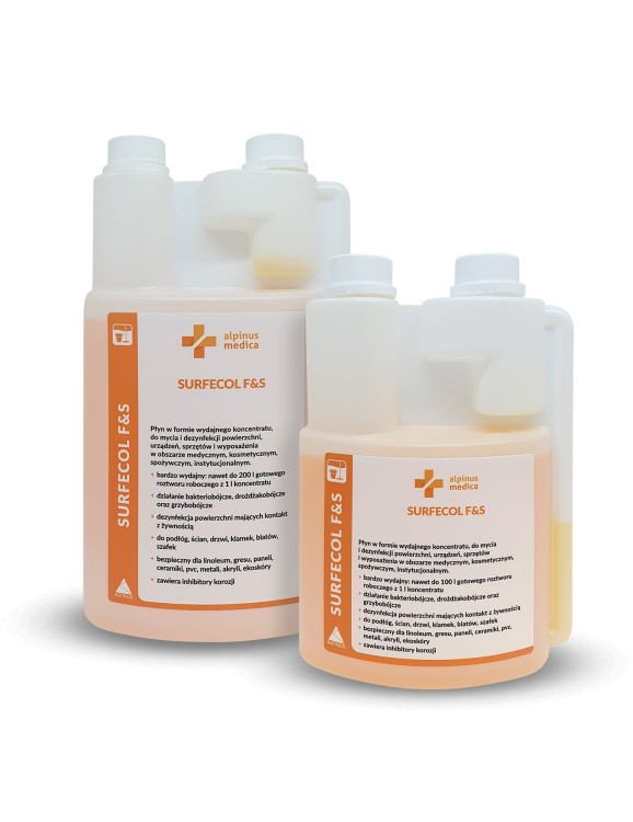Surfecol F&S – płyn do mycia i dezynfekcji powierzchni, różne pojemności