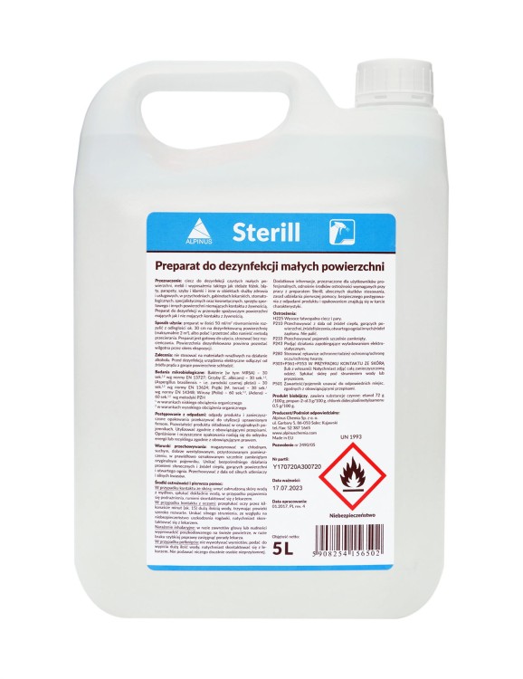 Sterill – płyn do szybkiej dezynfekcji sprzętu i małych powierzchni 5L