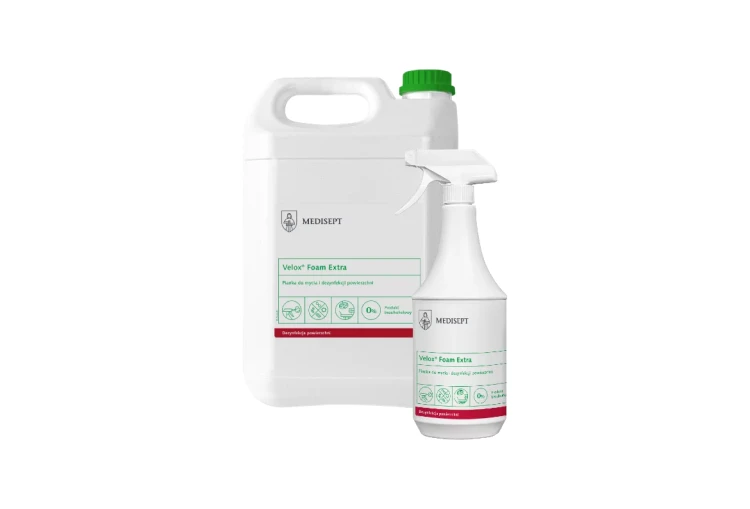 Velox Foam Extra – bezalkoholowa pianka do dezynfekcji powierzchni zestaw piany