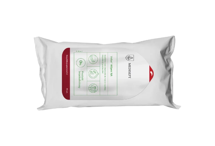 Velox Wipes NA – chusteczki bezalkoholowe do dezynfekcji powierzchni flow pack