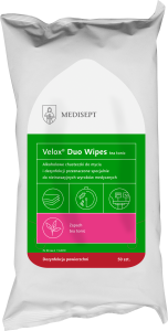 Velox Duo Wipes – chusteczki do dezynfekcji rąk i powierzchni flow pack