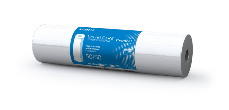 Prześcieradło jednorazowe VELVET Comfort – podkład celulozowy, rozmiar 50cm x 50m