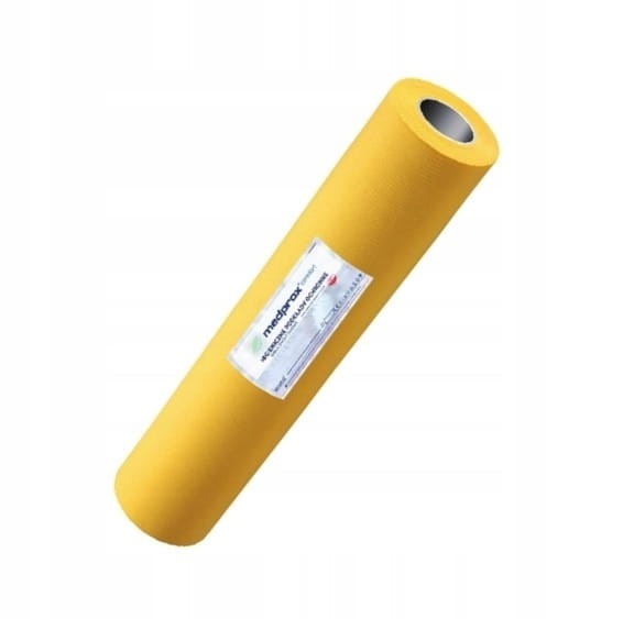 Serweta kosmetyczna Medprox Comfort 30 cm ×  20 m – podfoliowana, w rolce, jednorazowa, kolor żółty