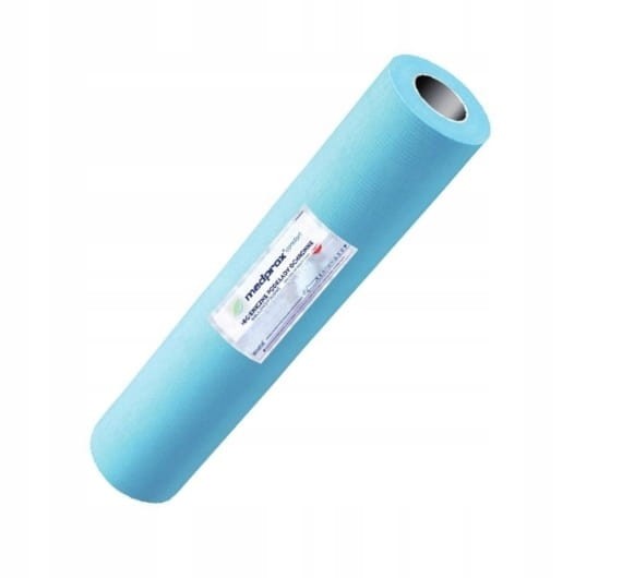 Podkład ochronny Medprox Comfort 50 cm ×  40 m – podfoliowany, w rolce, jednorazowy kolor niebieski
