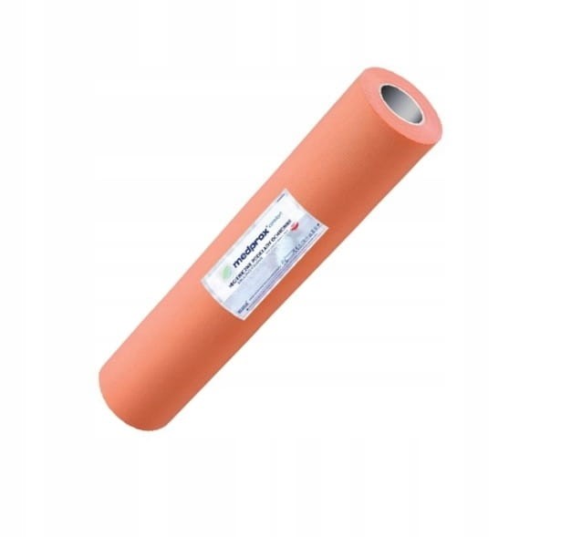Podkład ochronny Medprox Comfort 50 cm ×  40 m – podfoliowany, w rolce, jednorazowy kolor pomarańczowy