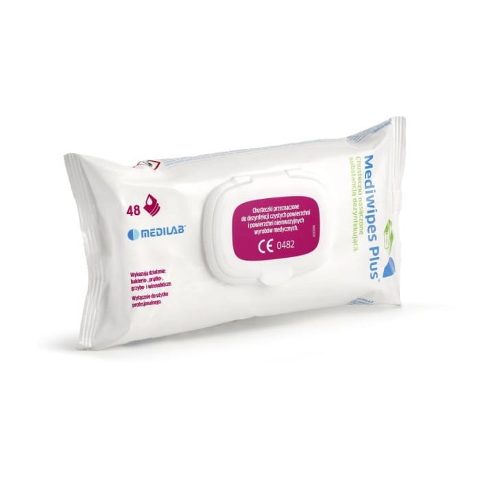 Mediwipes DM Premium – chusteczki do dezynfekcji delikatnych powierzchni, 100 szt. flow pack