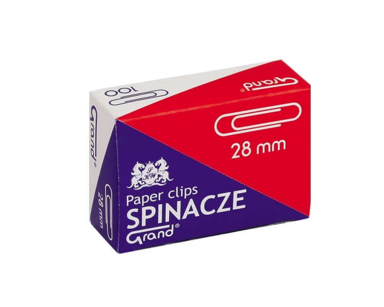 Spinacze biurowe GRAND, okrągłe, 100 szt. Rozmiar 28mm