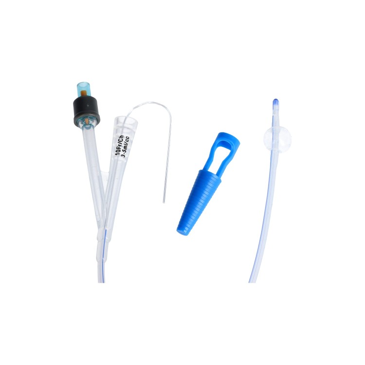 Cewnik Foley dwudrożny z plastikową zastawką, 100% silikon, kontrast RTG, zatyczka SPIGOT rozmiar CH10