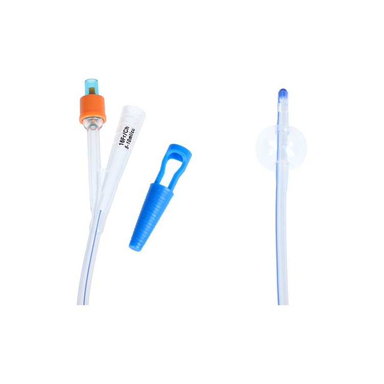 Cewnik Foley dwudrożny z plastikową zastawką, 100% silikon, kontrast RTG, zatyczka SPIGOT rozmiar CH16