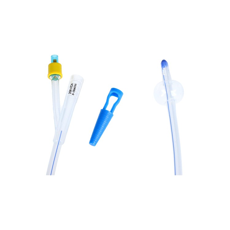 Cewnik Foley dwudrożny z plastikową zastawką, 100% silikon, kontrast RTG, zatyczka SPIGOT rozmiar CH20