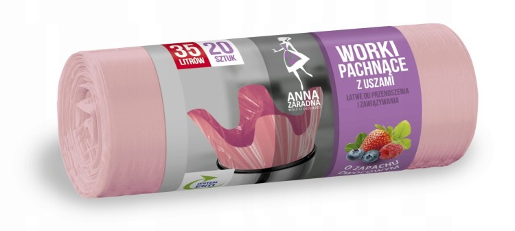 Worki zapachowe Anna Zaradna – owocowe, z uszami, 1 rolka 35L