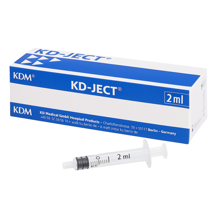 Strzykawki jednorazowe KD-JECT – 2-częściowe, luer, pojemność 2ml