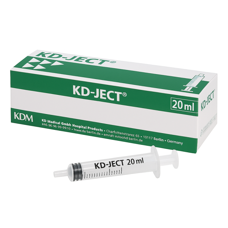 Strzykawki jednorazowe KD-JECT – 2-częściowe, luer, pojemność 20ml