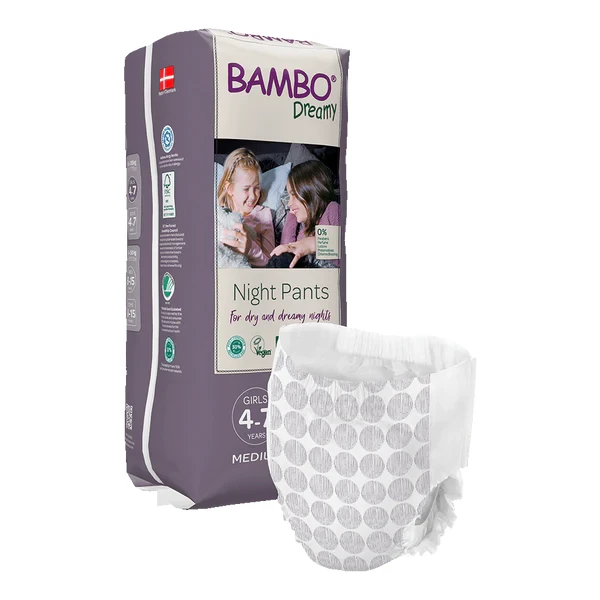 Pieluchomajtki dla dzieci na noc Bambo Dreamy Night Pants  dla dziewczynek 4-7 lat