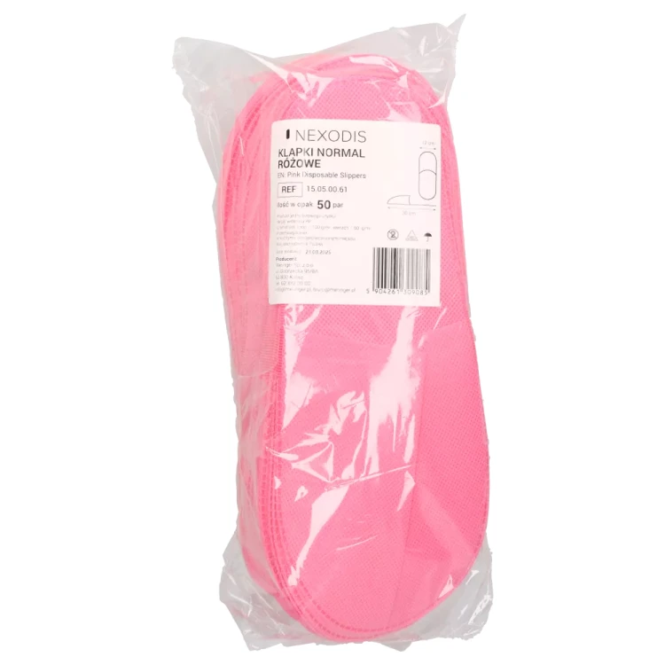 Klapki jednorazowe Nexodis Normal, 50 par kolor różowy