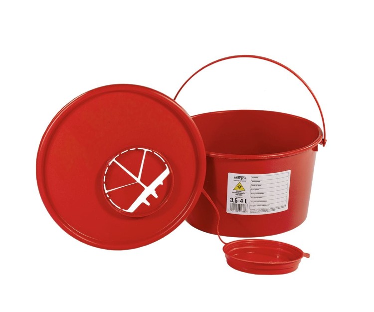 Pojemniki na odpady medyczne INTERGOS - czerwone  3,5L