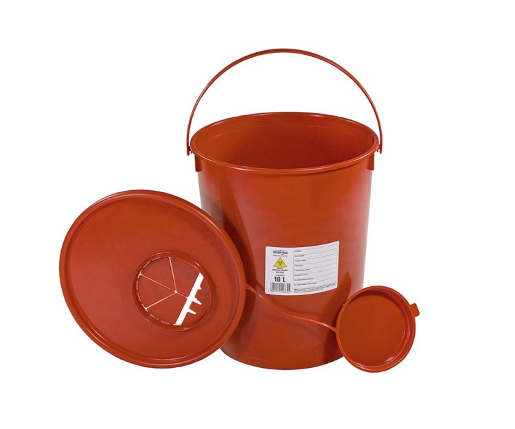 Pojemniki na odpady medyczne INTERGOS - czerwone  10L