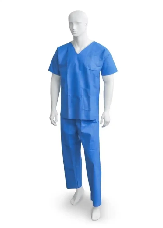 Komplet chirurgiczny OPERO ( bluza + spodnie ) - z włókniny SMMS, niebieski