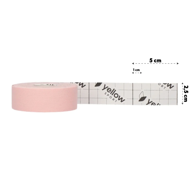 Taśma do Kinesiotapingu yellowTAPE Jasno różowa – 2,5 cm x 5 m, Bezlateksowa, Wodoodporna