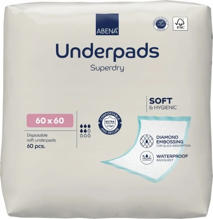 Underpads Superdry – jednorazowe podkłady chłonne, rozmiar 60x 60