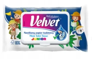 Papier nawilżany Velvet Junior – dla dzieci, łagodny dla skóry, 48 szt.