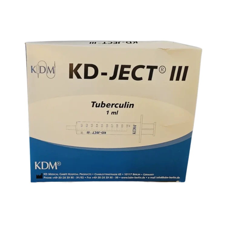 Strzykawki tuberkulinowe KD-JECT III - 1ml, z igłą, z wymienną igłą, 3-częściowe, luer, 100 szt.