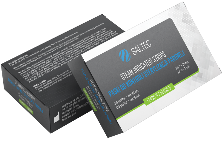 Test kontroli sterylizacji parą wodną 2x200szt=400szt Klasa V