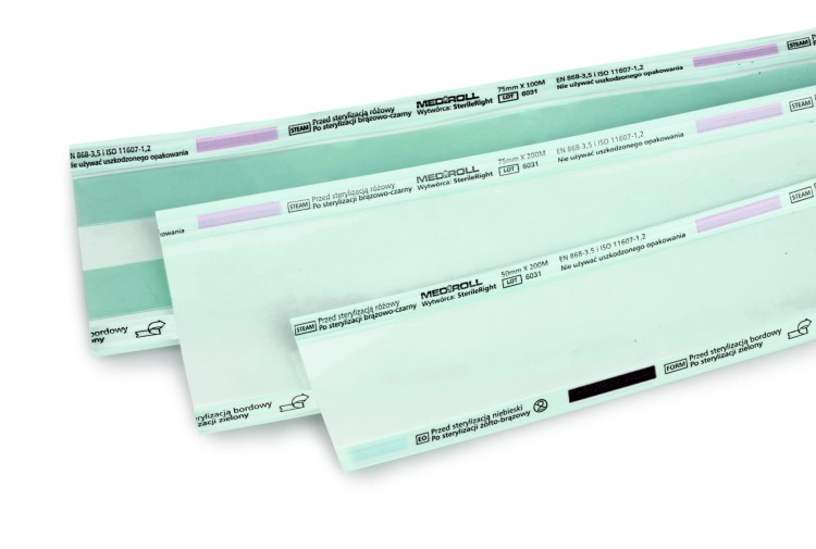 Rękaw papierowo-foliowy MEDIROLL zdjęcie rozwiniętych rękawów